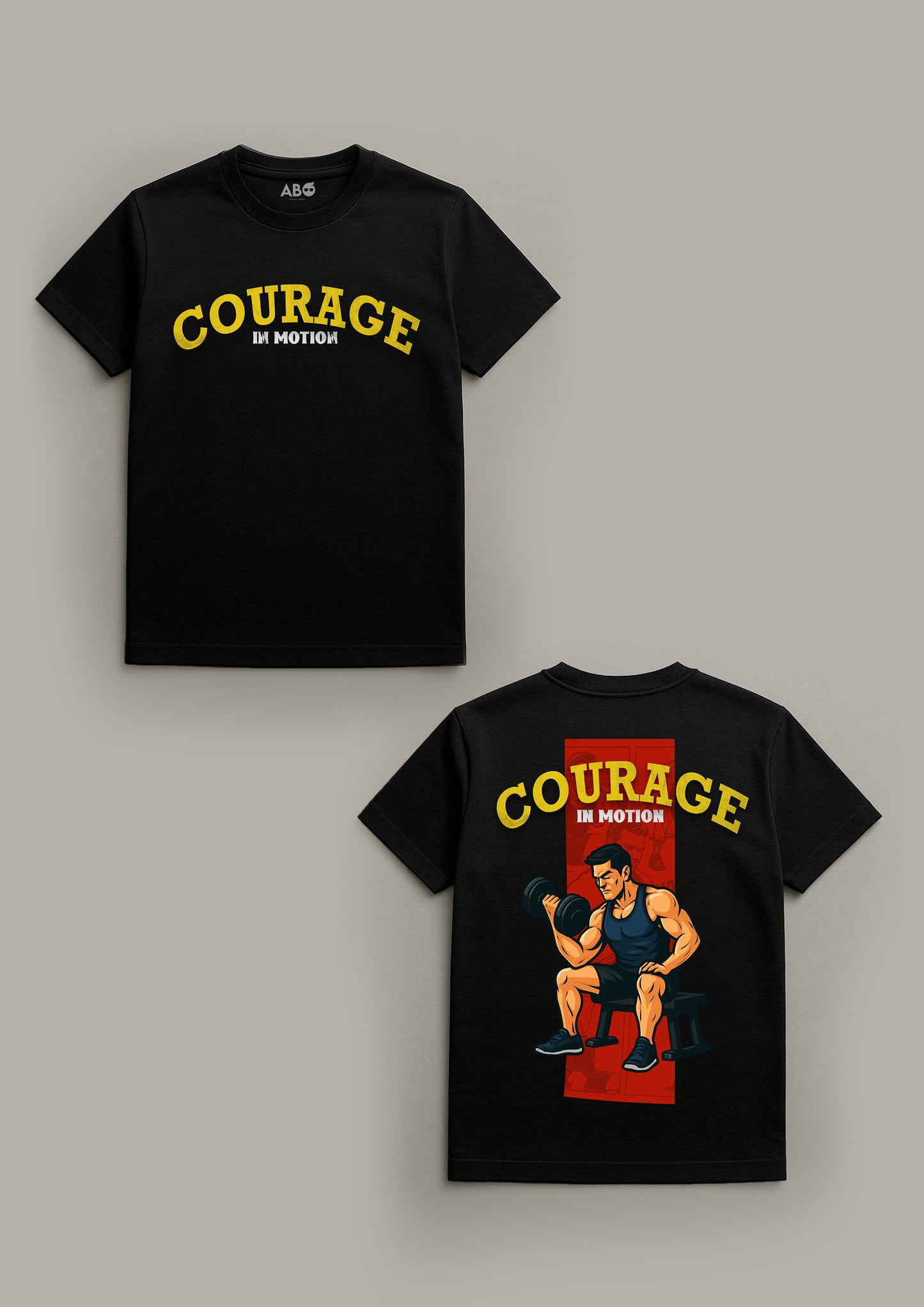 Courage In Motion Gym Tshirt Black