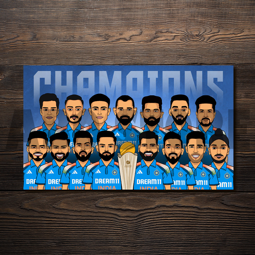 Champions Trophy Winning Indian Team Tribute- Sunboard Laminate