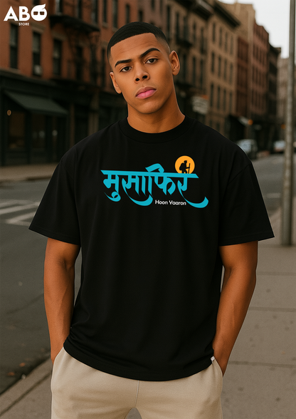 Musafir Hu Yaaro T-Shirt – Black Travel Tee | ABO Store