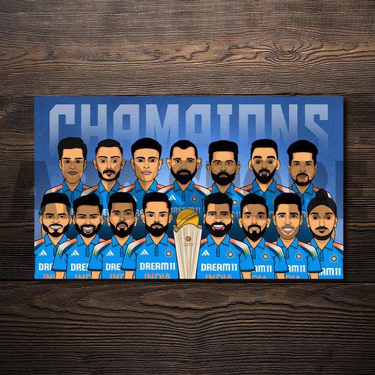 Champions Trophy Winning Indian Team Tribute- Sunboard Laminate