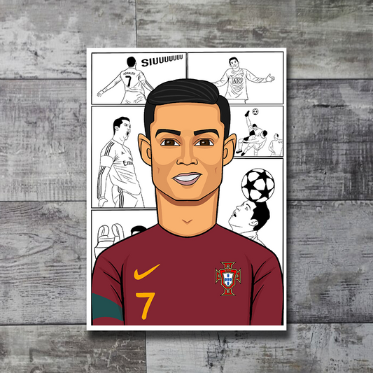 Ronaldo Caricature A4 Sunboard Laminate