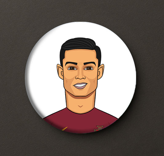 Ronaldo Caricature Badge Pin + Magnet